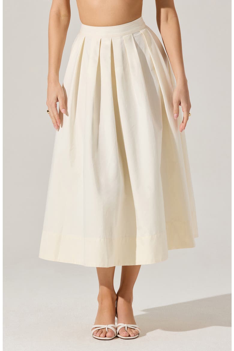 Cotton Midi Skirt, Main, color, CREAM