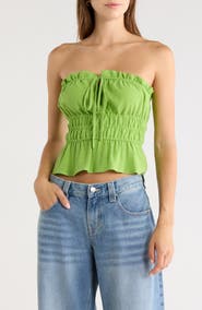 PacSun Paige Smocked Crop Top