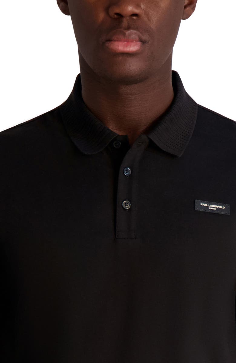 KARL LAGERFELD PARIS Logo Patch Piqué Polo, Alternate, color,