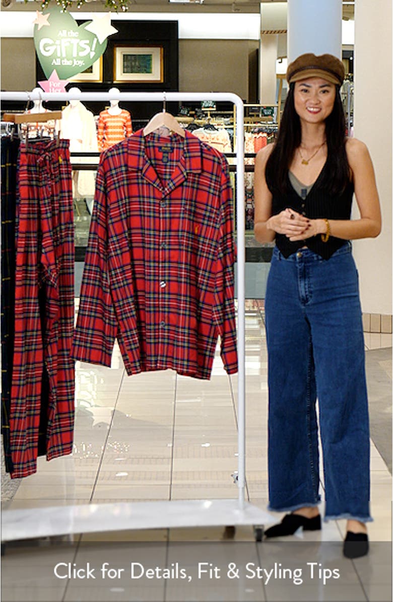 Yarn Dyed Plaid Flannel Pajama Shirt, sales video thumbnail