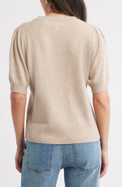 Caslonr Caslon(r) Puff Sleeve Wool & Cashmere Sweater In Brown