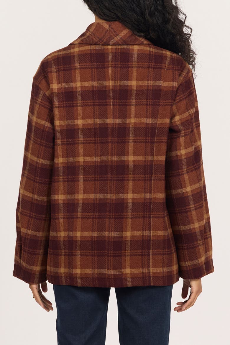 Marlow Plaid Double Breasted Jacket, Alternate, color, Ember Plaid
