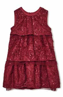 Kids' Dulcie Rosette Sequin Tiered Party Dress