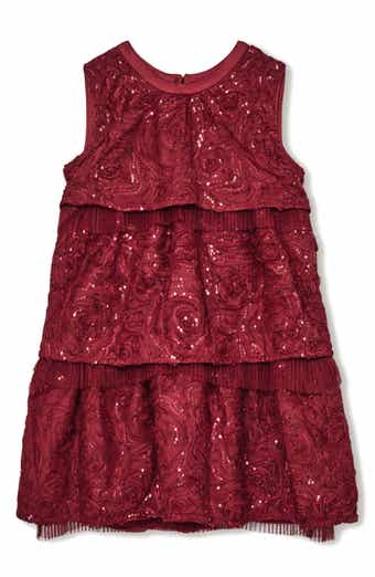 Kids' Dulcie Rosette Sequin Tiered Party Dress