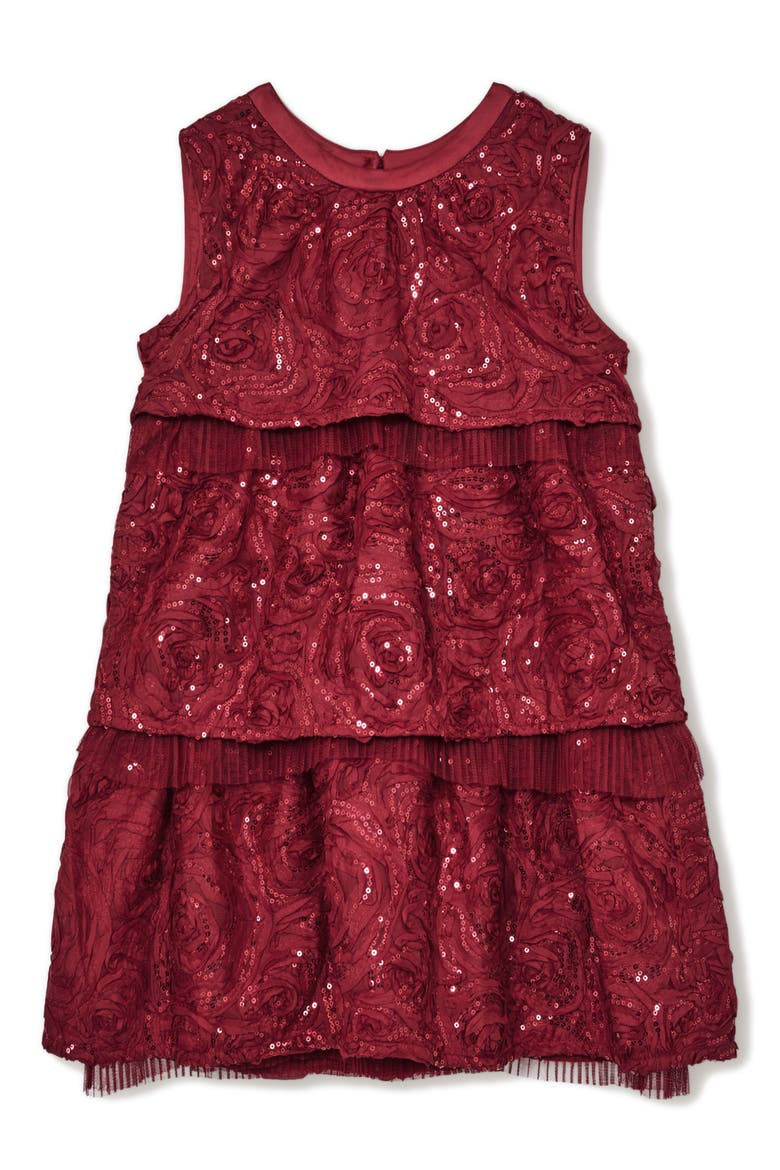 sequin rosette dress Oscar de La Renta