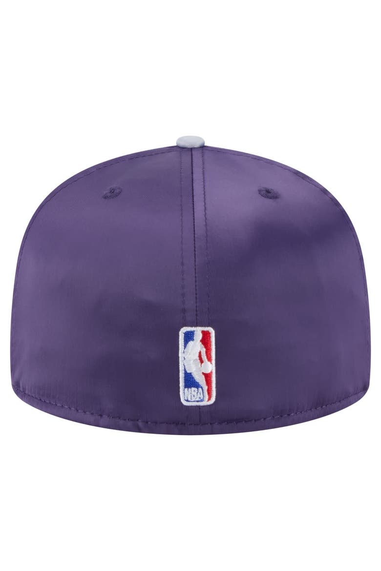 Men's New Era  Purple/Gray Sacramento Kings Throwback Satin Vintage Pin Two-Tone 59FIFTY Fitted Hat, Alternate, color, Purple