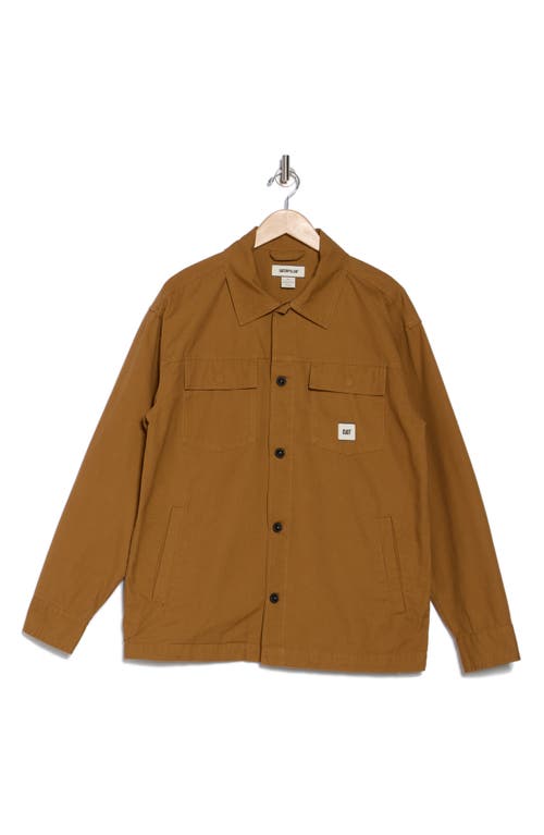 Cat Wwr Canvas Heavyweight Shirt Jacket In Bronze