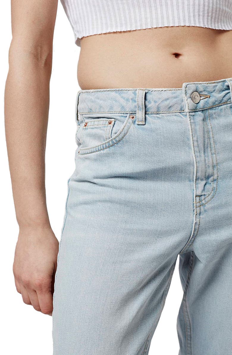 Topshop High Rise Sun Bleach Ankle Jeans, Alternate, color,