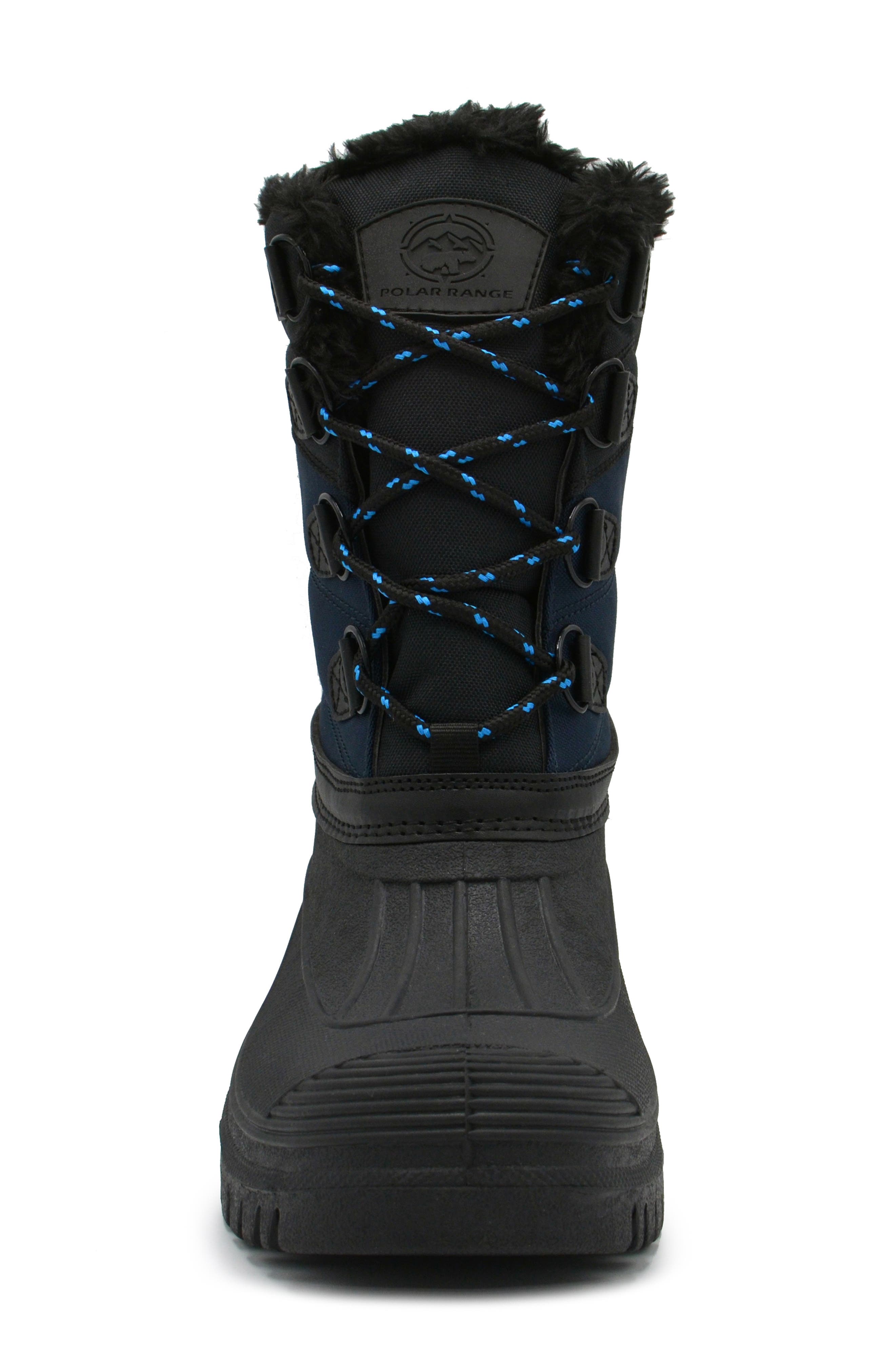 POLAR RANGE Decker Faux Fur Lined Snow Boot, Alternate, color, Navy