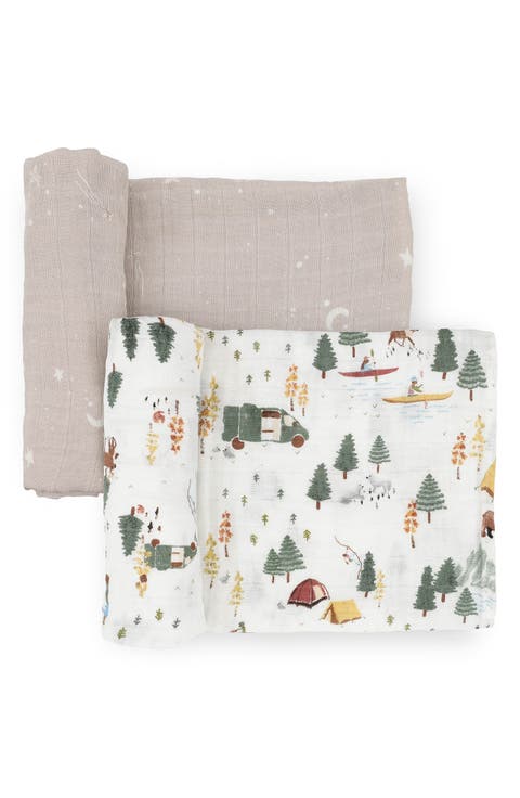 2-Pack Organic Cotton Muslin Swaddle Blanket