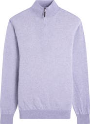 Bugatchi Quarter Zip Cotton & Cashmere Pullover