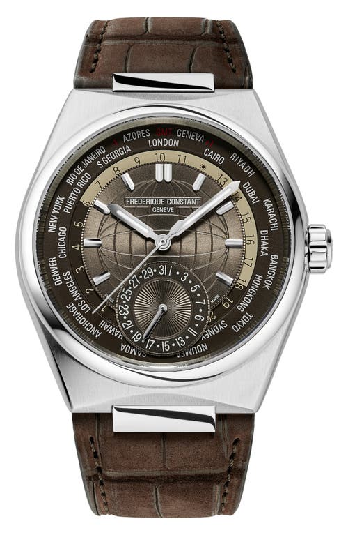 Frederique Constant Highlife Worldtimer Watch, 41mm In Brown