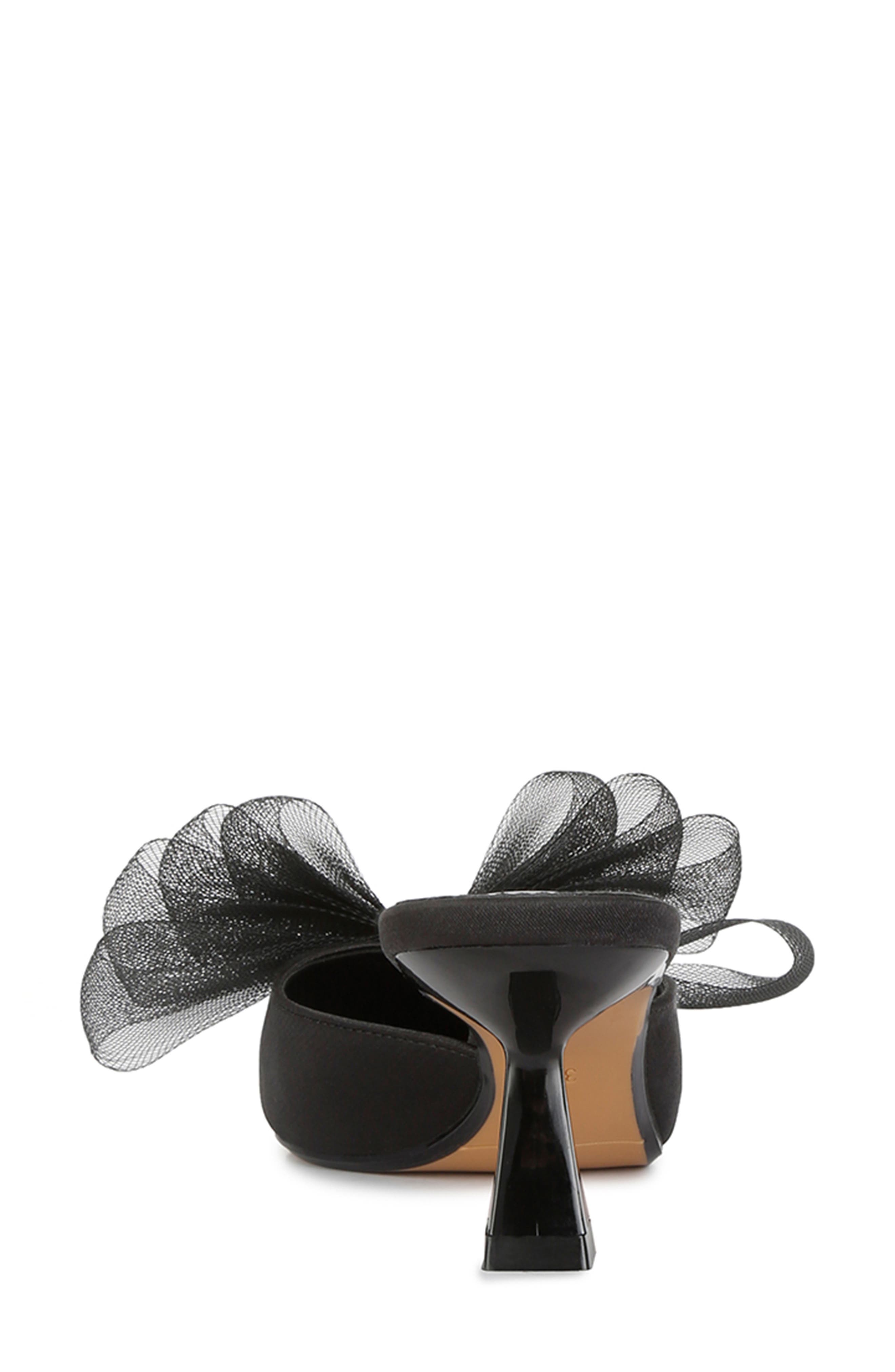 LONDON RAG Asma Bow Embellished Kitten Heel Mule, Alternate, color, Black