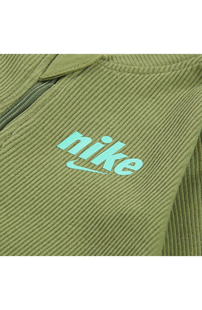 Nike Cotton Blend Ribbed Zip Footie, Alternate, color, Alligator