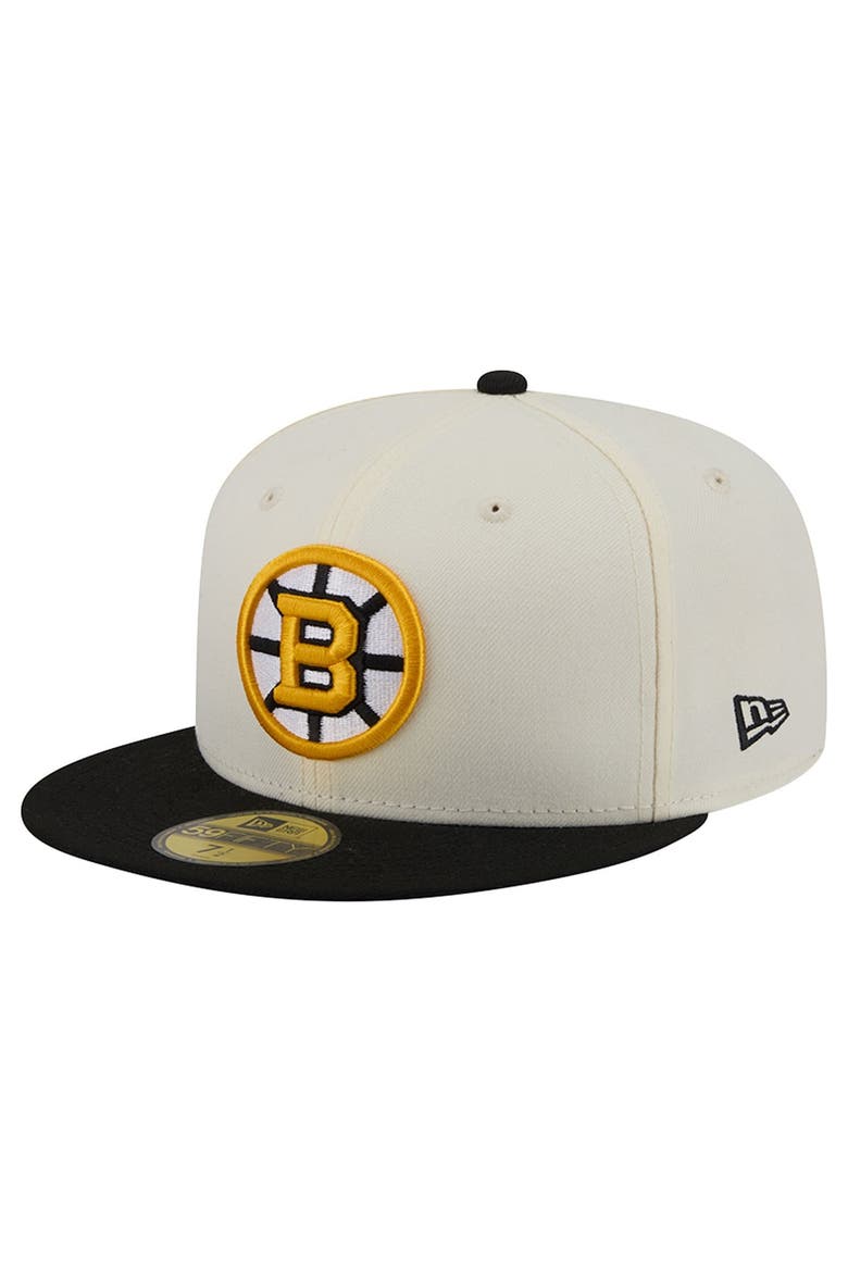 Men's New Era  Cream Boston Bruins 250th Anniversary of the United States Two-Tone 59FIFTY Fitted Hat, Alternate, color, Cream