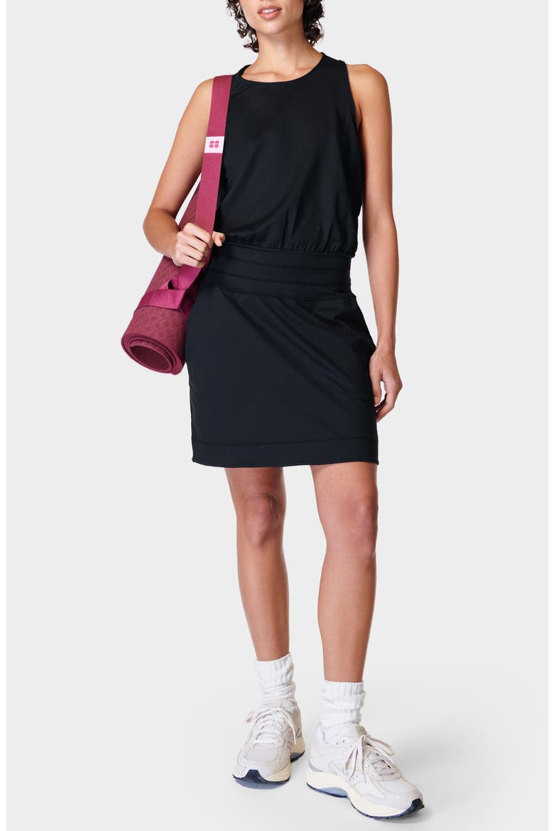 Gaia Yoga Dress, Main, color, BLACK