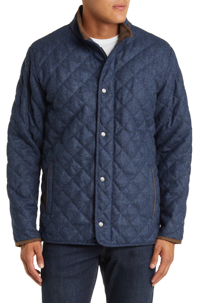 Peter Millar Suffolk Quilted Wool Travel Coat, Alternate, color, 