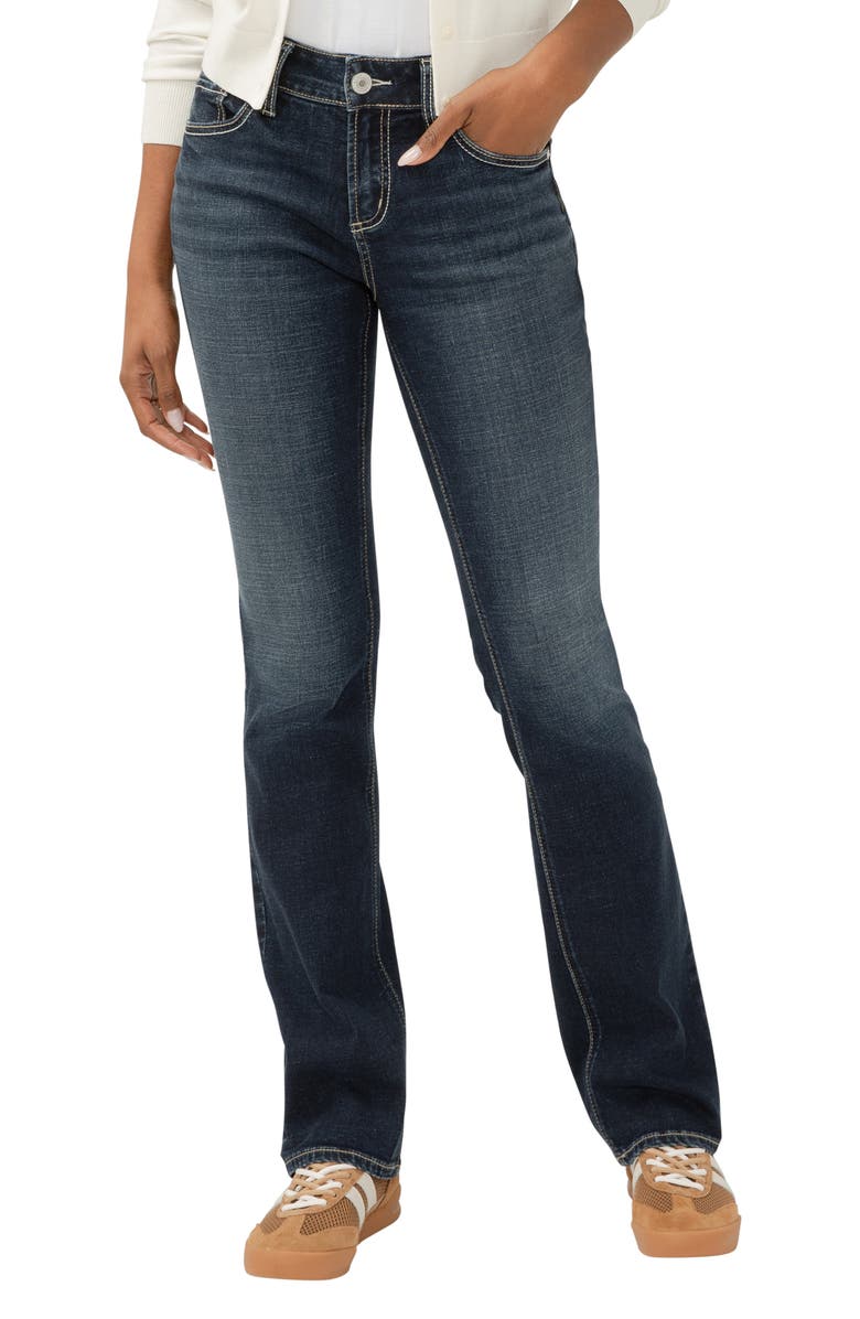 Silver Jeans Co. Elyse Mid Rise Slim Bootcut Jeans, Main, color, Tempo
