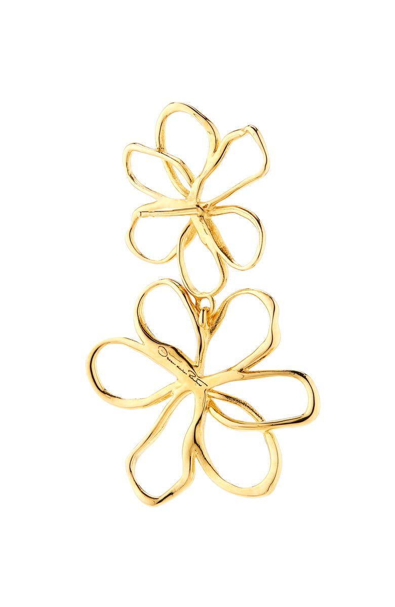 Oscar de la Renta Flower Double Drop Earrings, Alternate, color,