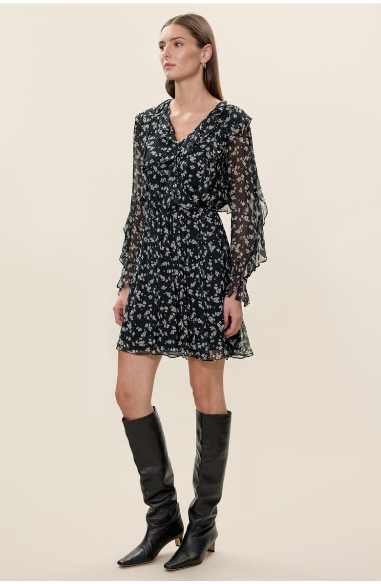 Rebecca Taylor Ditsy Floral Dress, Alternate, color, Black Multi
