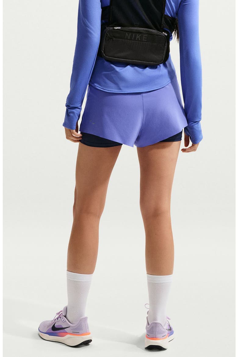 Swift Dri-FIT Mid-Rise 2-in-1 Running Shorts, Alternate, color, SAPPHIRE/ MIDNIGHT NAVY
