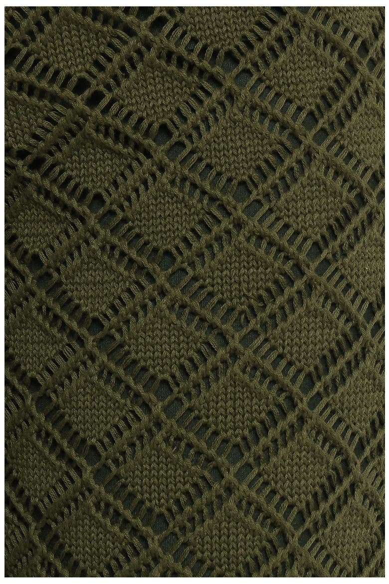 Fefe Textured Open Knit Cotton Drawstring Pants, Alternate, color, OLIVE