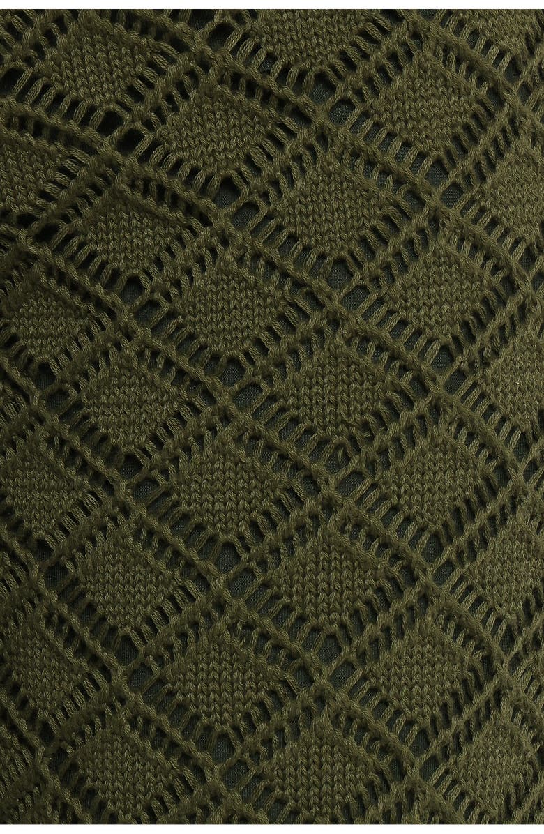 Petal & Pup Fefe Textured Open Knit Cotton Drawstring Pants, Alternate, color, Olive