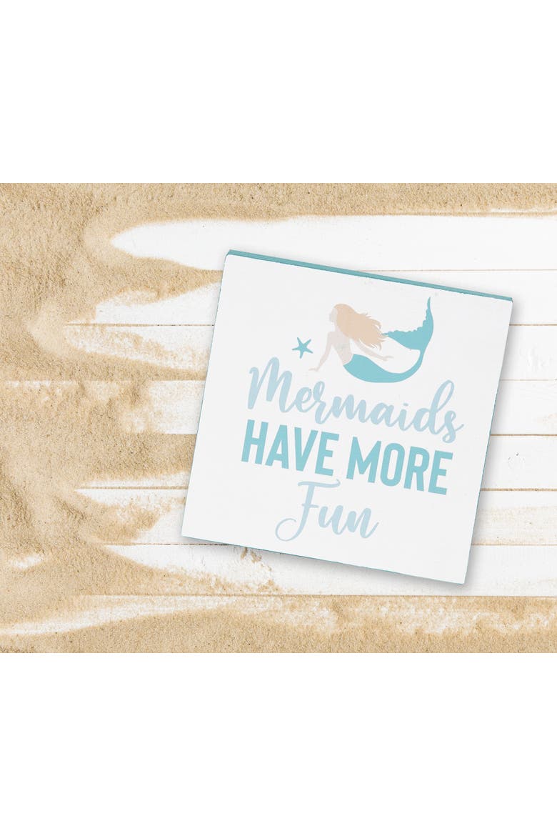 Mermaids Have More Fun Shelf Block Decor, Alternate, color, Blue