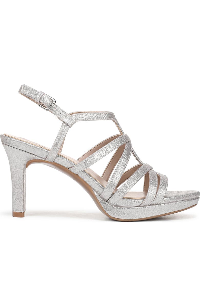 Naturalizer Baylor Metallic Sandal, Alternate, color, Soft Silver Faux Leather