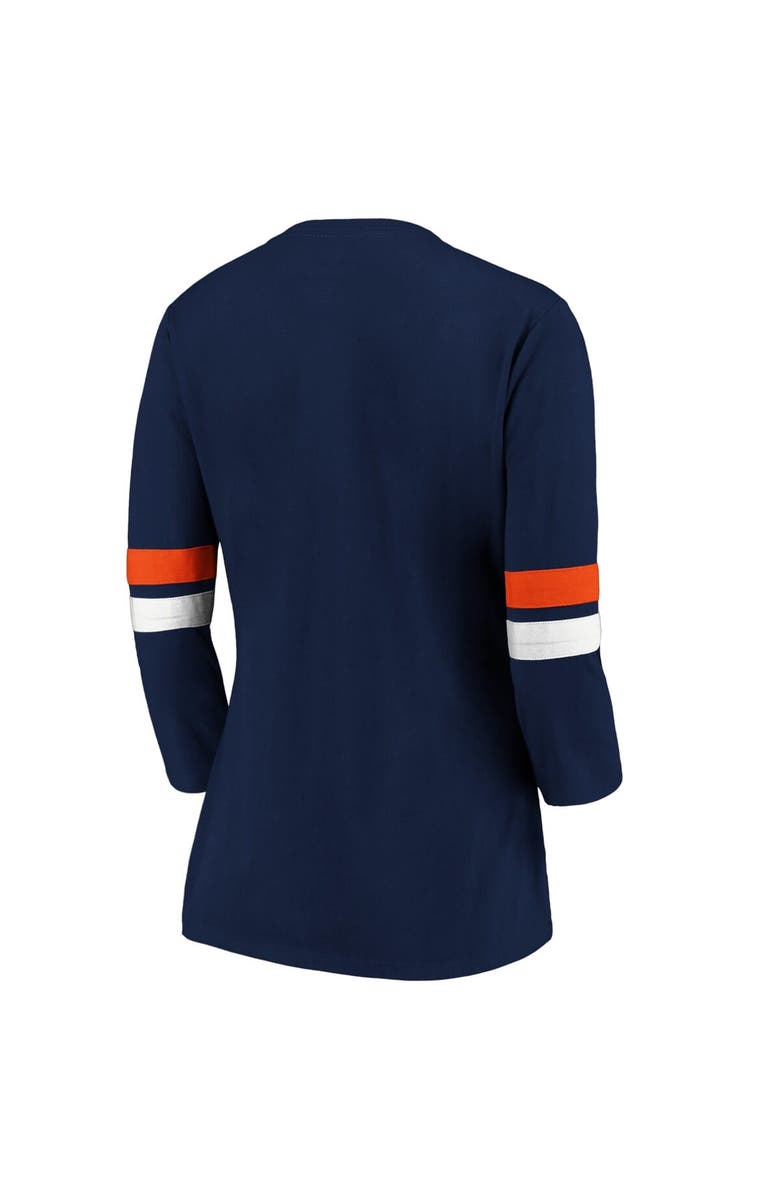 FANATICS Women's Fanatics Navy/Orange Denver Broncos Iconic Stripe 3/4 Sleeve T-Shirt, Alternate, color, 