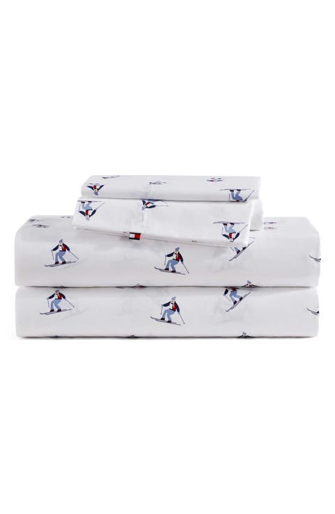 Aspen Ski Slopes 200 Thread Count Cotton Percale Sheet Set