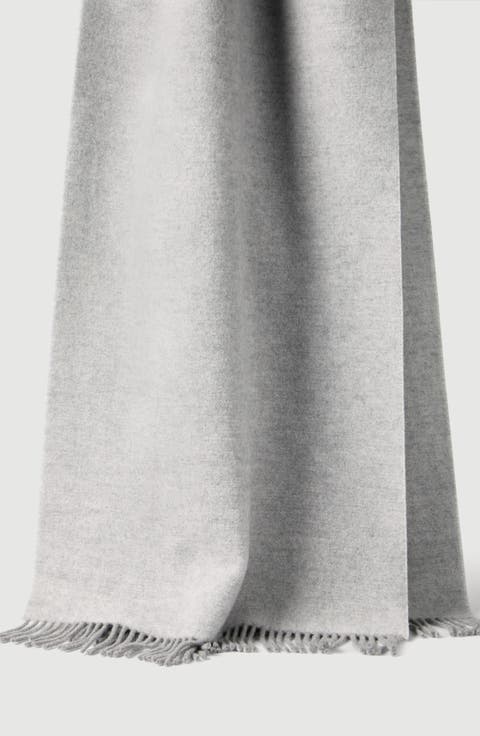 Hooded wool and cashmere knit scarf