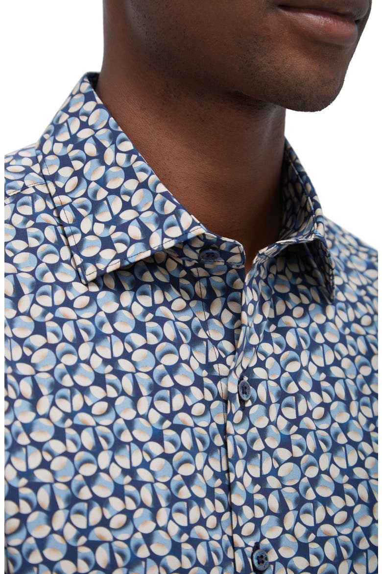 Axel Shaped Fit Stretch Cotton Button-Up Shirt, Alternate, color, NAVY