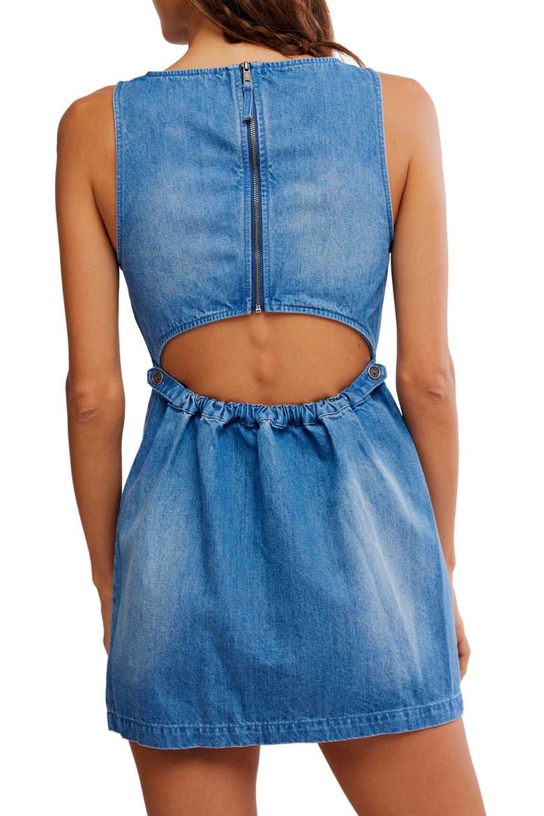 free people altura denim mini dress Free People Atlas Denim Mini Dress in Blue Fade