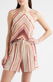 CITY BLUES Chevron Print Sleeveless Top