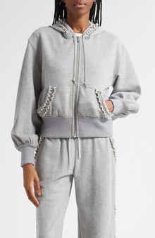 Maddie Embellished Zip-Up Hoodie