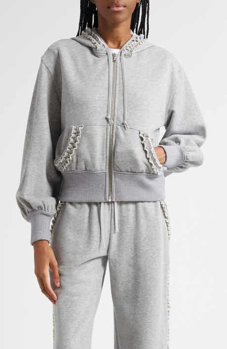 Maddie Embellished Zip-Up Hoodie