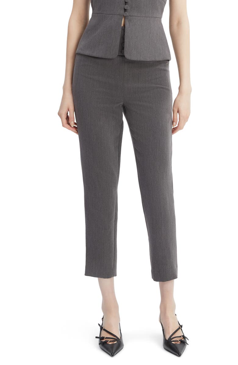 Bardot Corset High Waist Crop Pants, Main, color, Grey