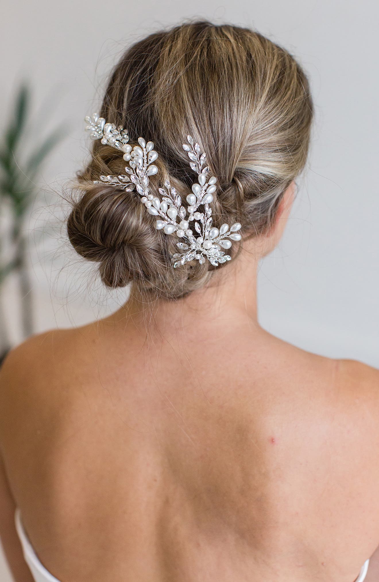 Brides & Hairpins Nadim Jeweled Hair Clip in Silver 