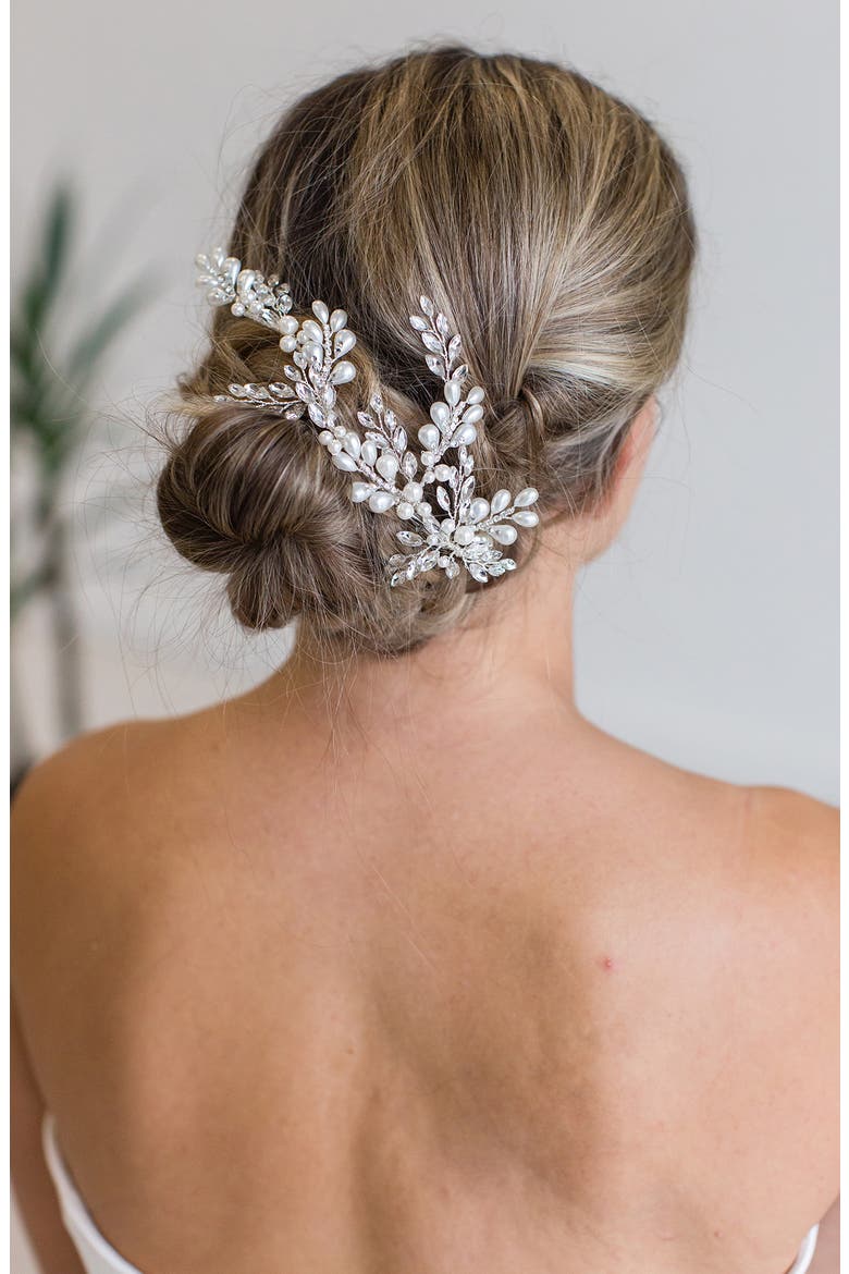 Nadim Jeweled Hair Clip (Nordstrom Exclusive), Main, color, SILVER