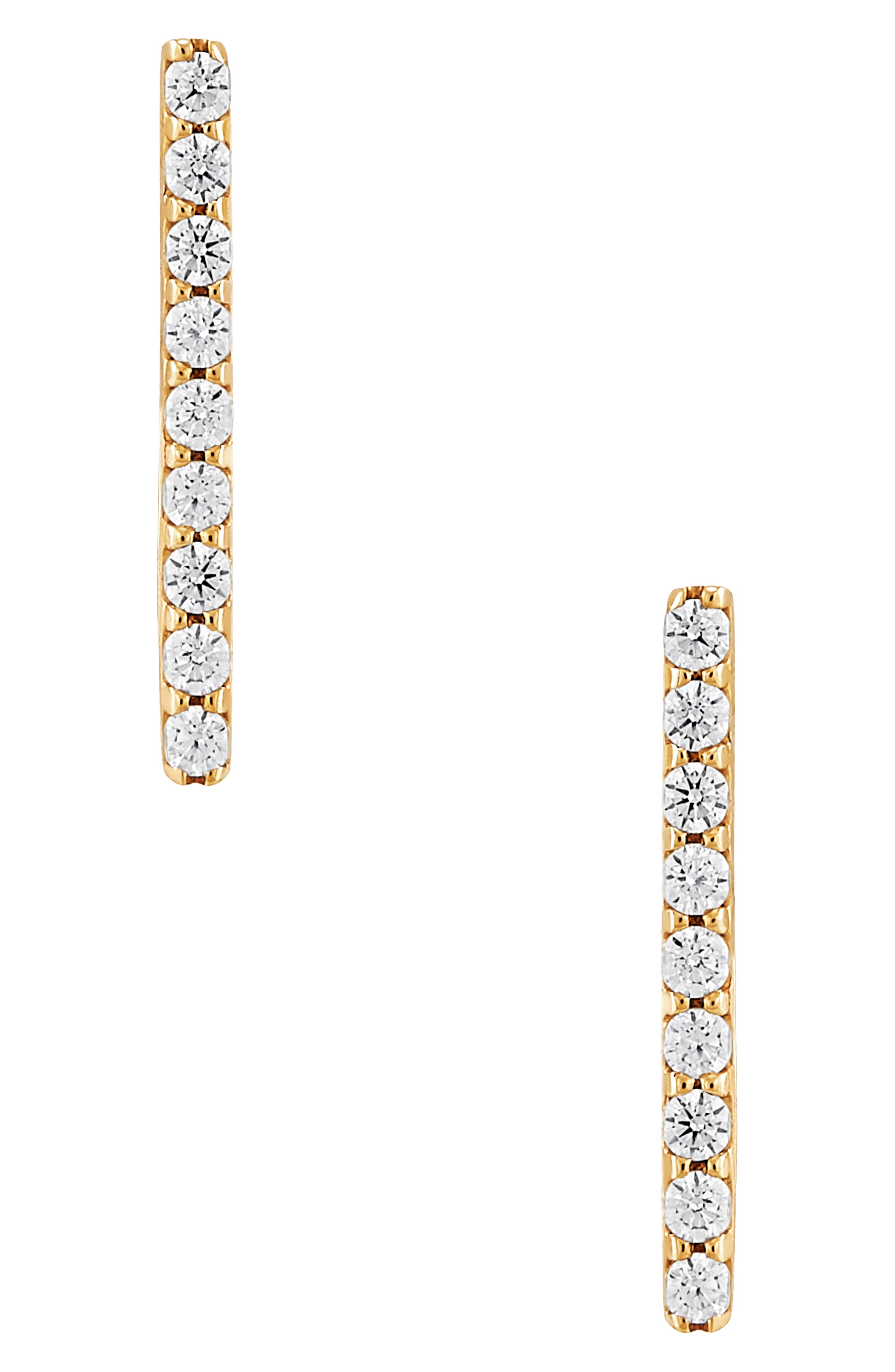 Frankie & Zoe 10K Yellow Gold Diamond Bar Stud Earrings