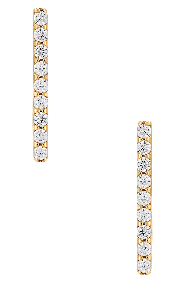 Frankie & Zoe 10K Yellow Gold Diamond Bar Stud Earrings, Main, color, Yellow Gold