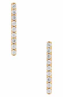 Frankie & Zoe 10K Yellow Gold Diamond Bar Stud Earrings