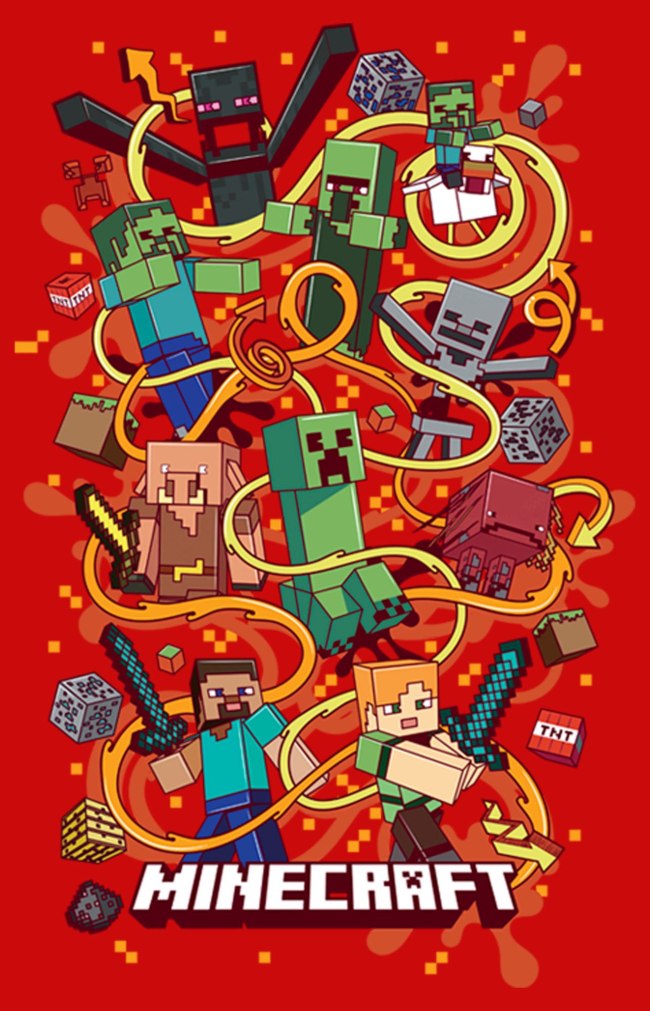 MINECRAFT Boys' No One Is Safe Character Tornado Short Sleeve Graphic T ...
