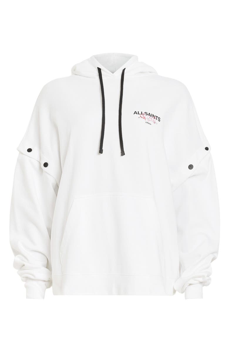 AllSaints Amore Amphie Snap Sleeve Hoodie, Alternate, color, 