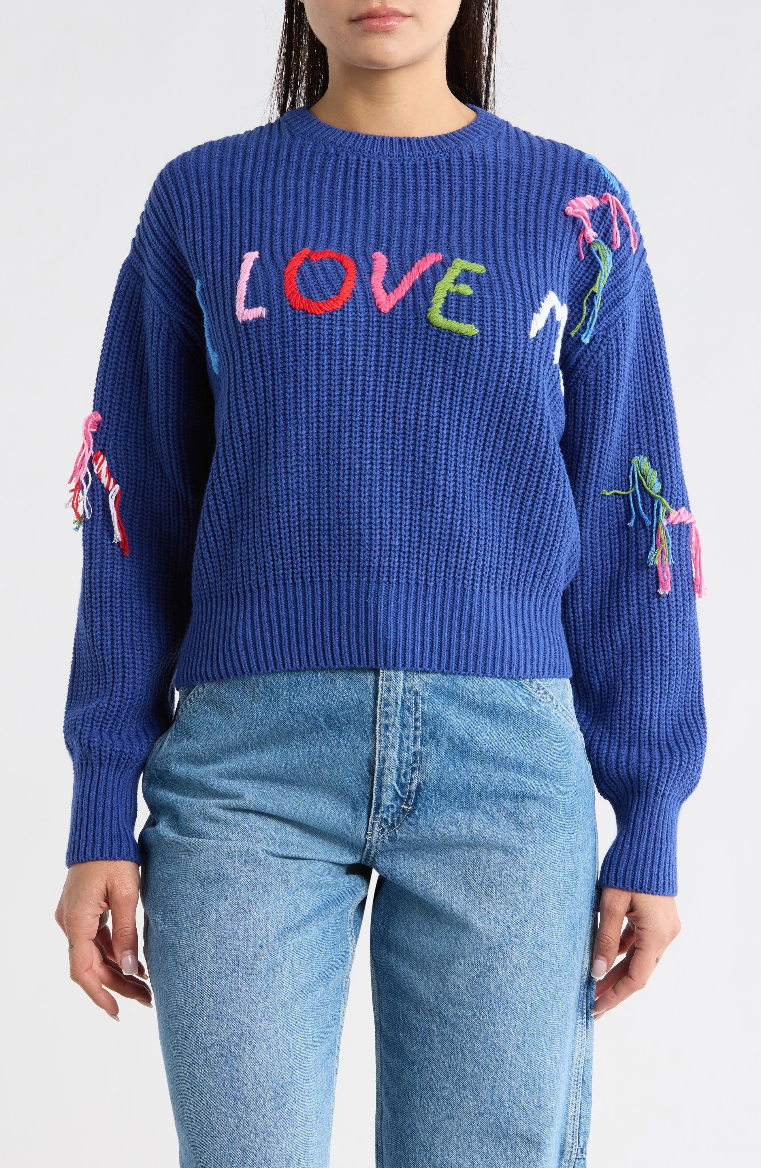 Thin Gauge Graphic Crewneck Sweater - image 3