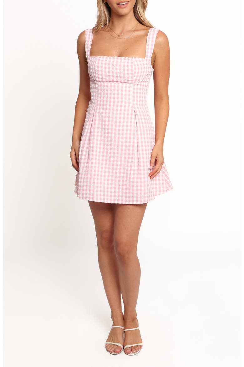 Althea Sleeveless Minidress, Main, color, PINK GINGHAM