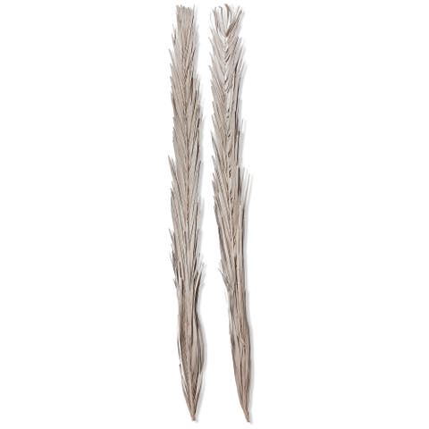 Set of 2 Khajur Leaves Artificial Stems Gray Decor