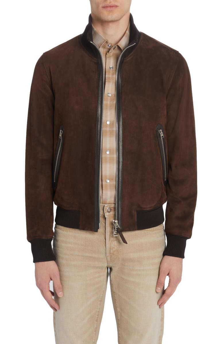 TOM FORD Suede Track Jacket, Main, color,