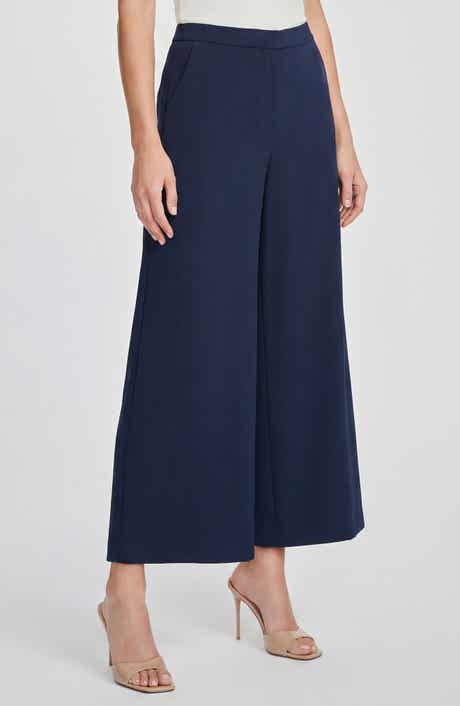 Elastic-Waisted Wide Leg Pants